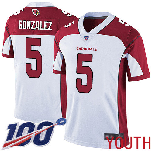 Arizona Cardinals Limited White Youth Zane Gonzalez Road Jersey NFL Football 5 100th Season Vapor Untouchable